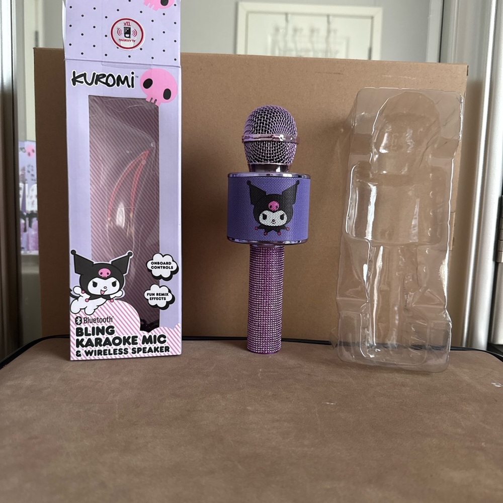 🎤 NEW Kuromi Bluetooth Bling Karaoke Mic + Wireless Speaker 💜 NIB